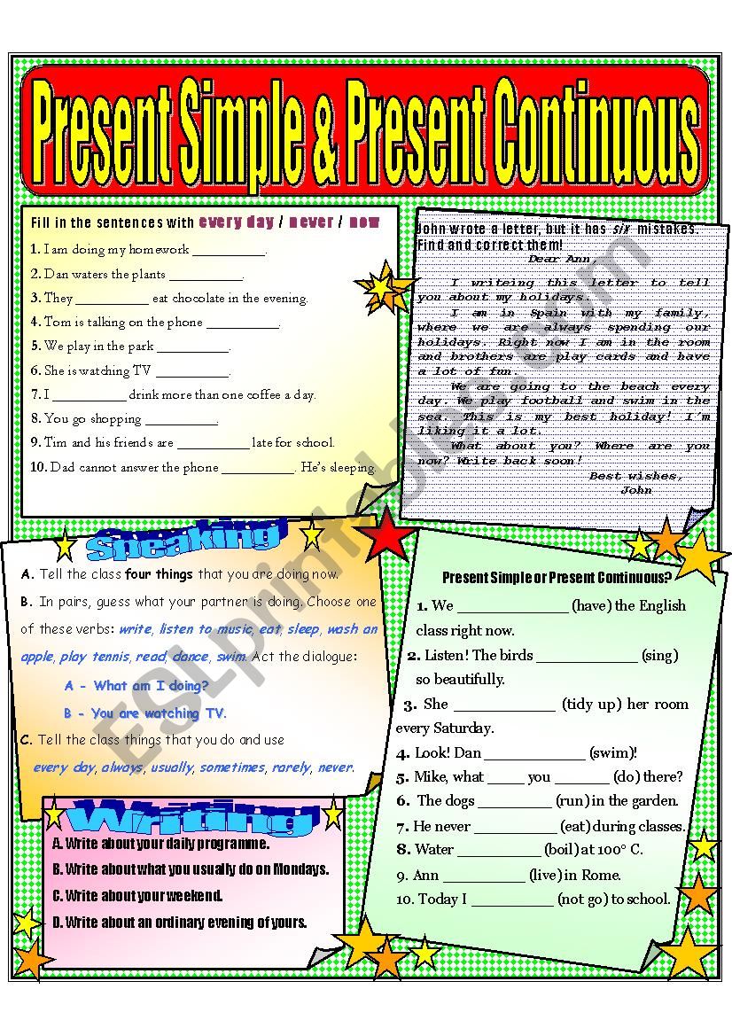 PRESENT SIMPLE VS. PRESENT CONTINUOUS