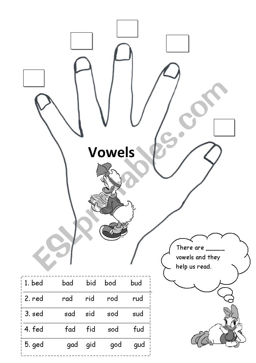 Vowels worksheet