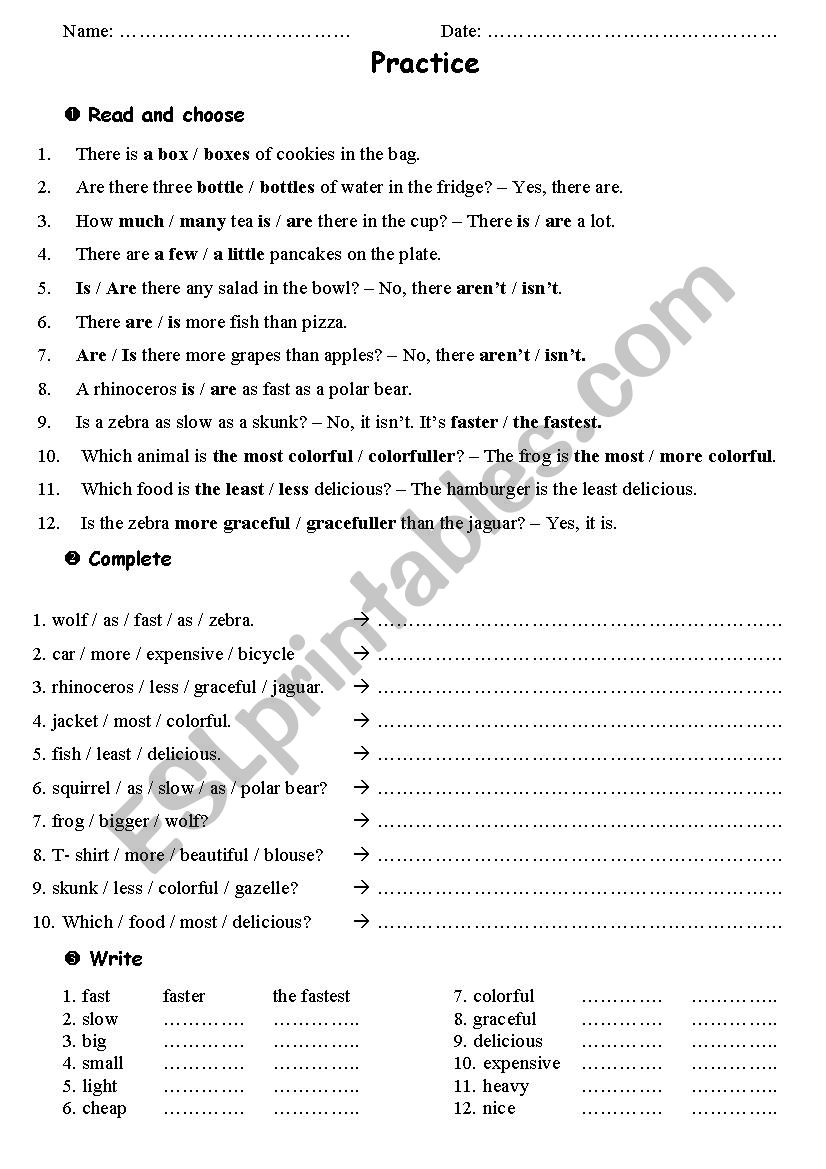 revision worksheet