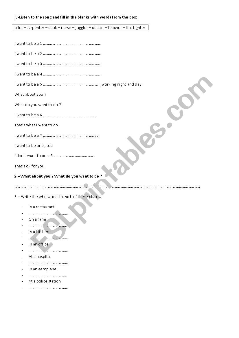 Exercice  worksheet