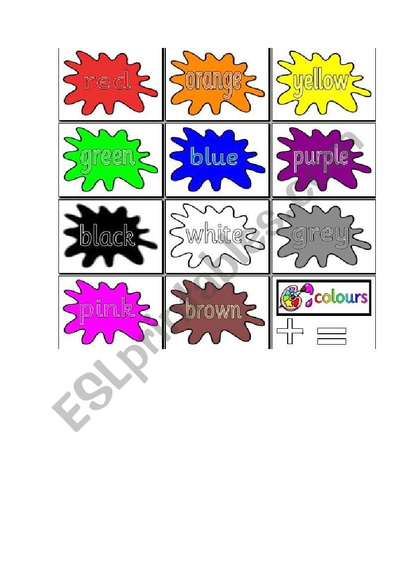 colours worksheet