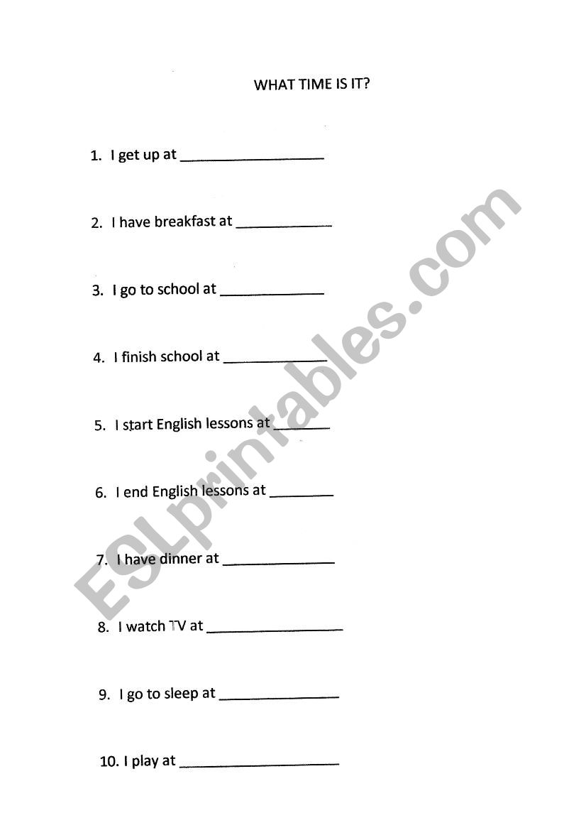 What time is it...? worksheet