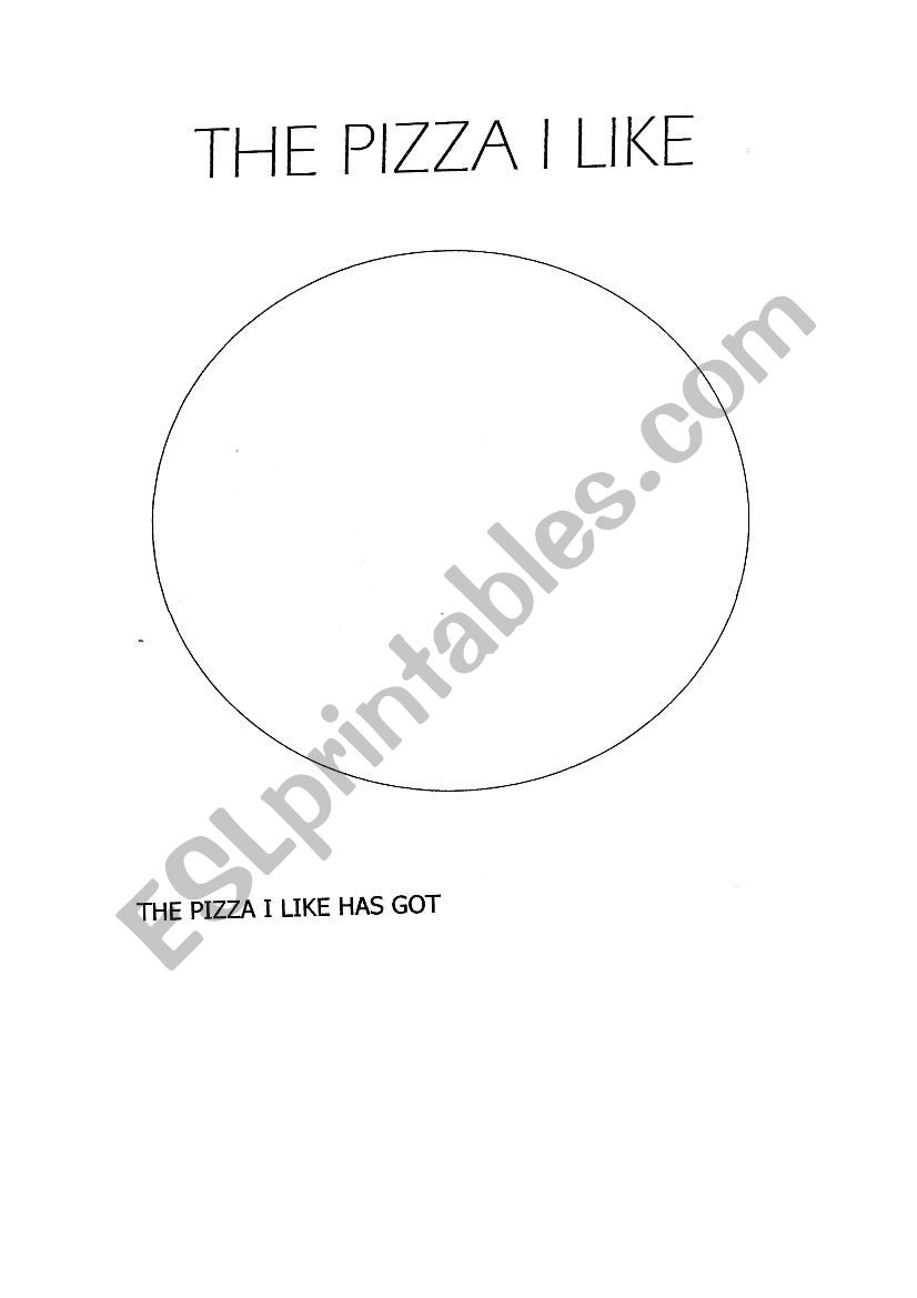 The pizza I like worksheet