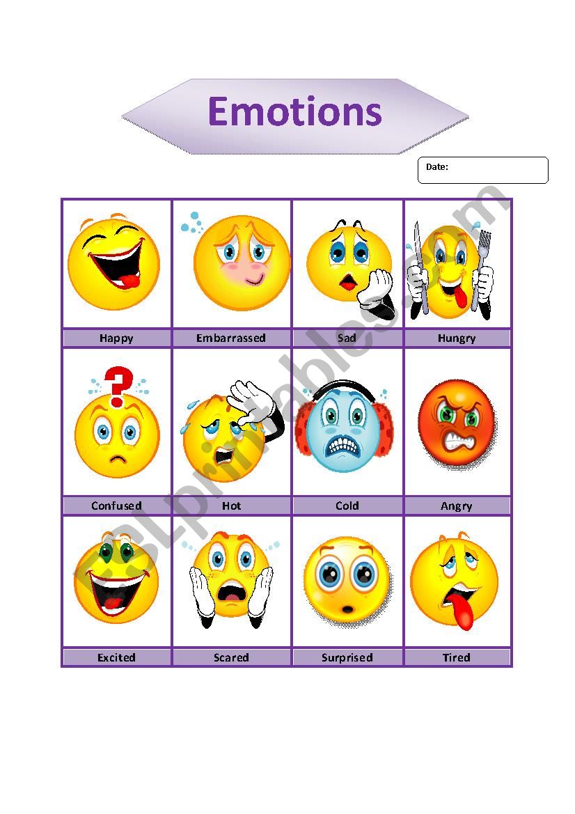 Emotions worksheet