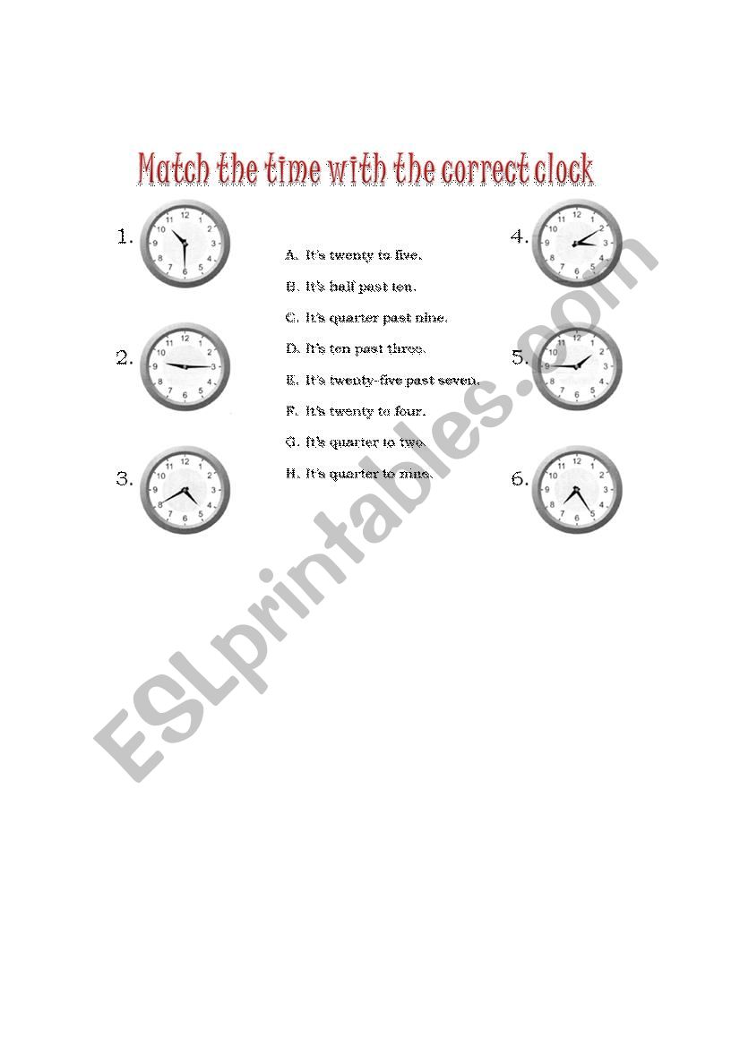 The time worksheet