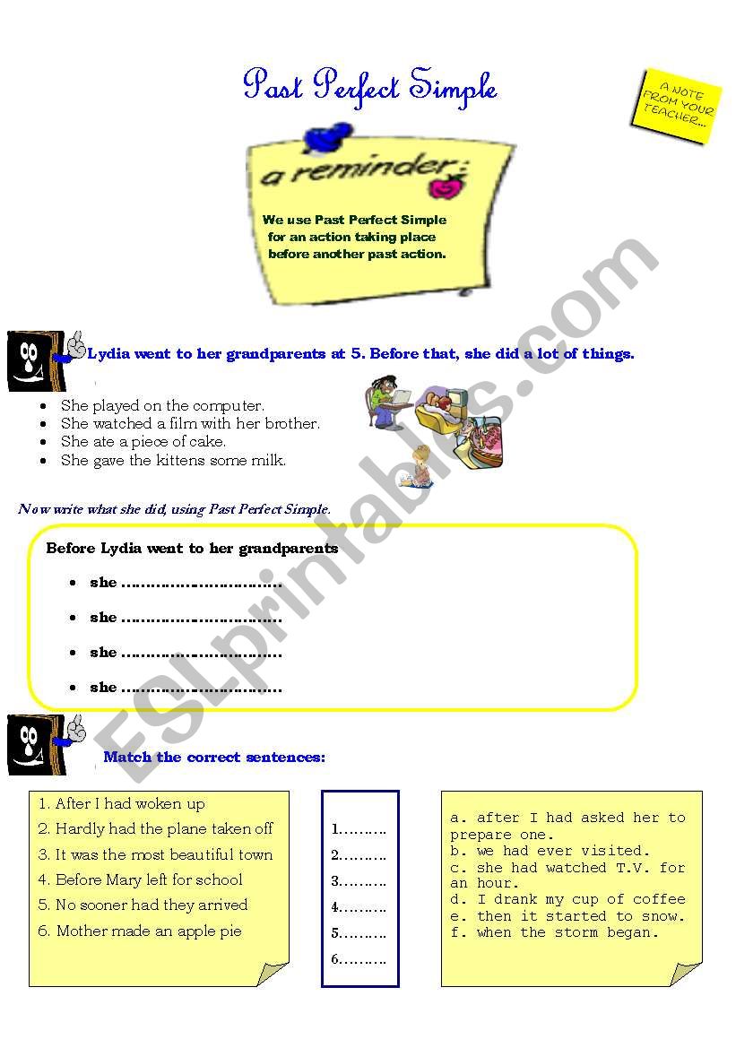 PAST PERFECT SIMPLE worksheet