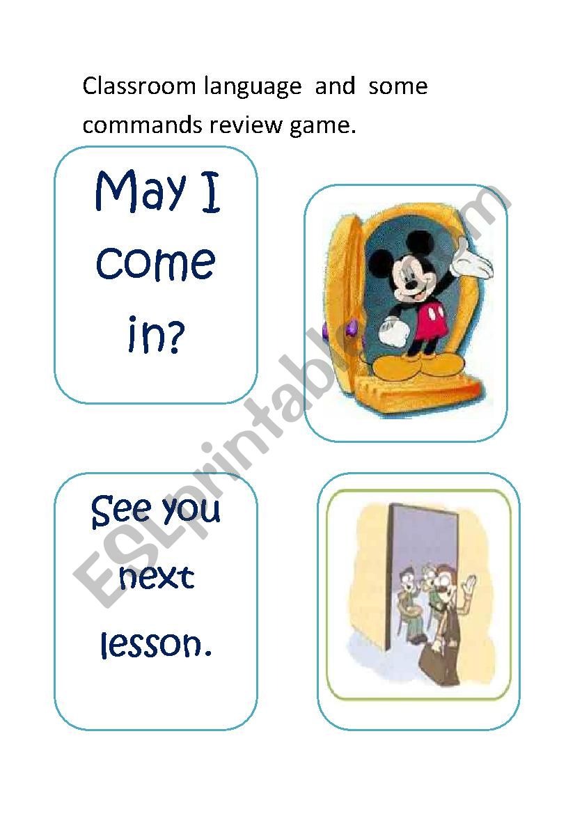 classroom language review/game