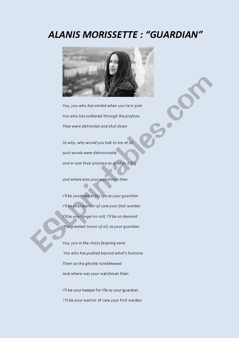 Alanis Morissette worksheet