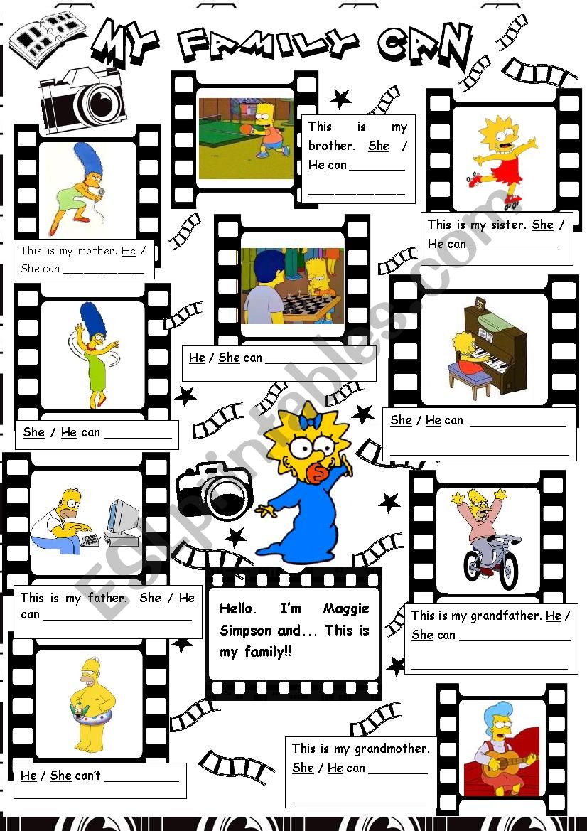 Simpsons abilities worksheet