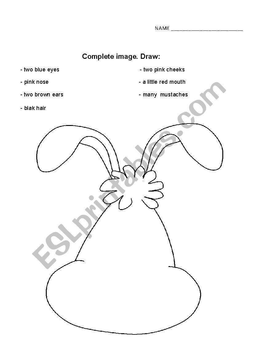 Body parts  worksheet