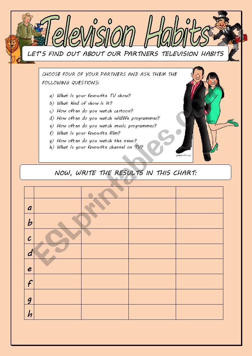 Television Habits worksheet