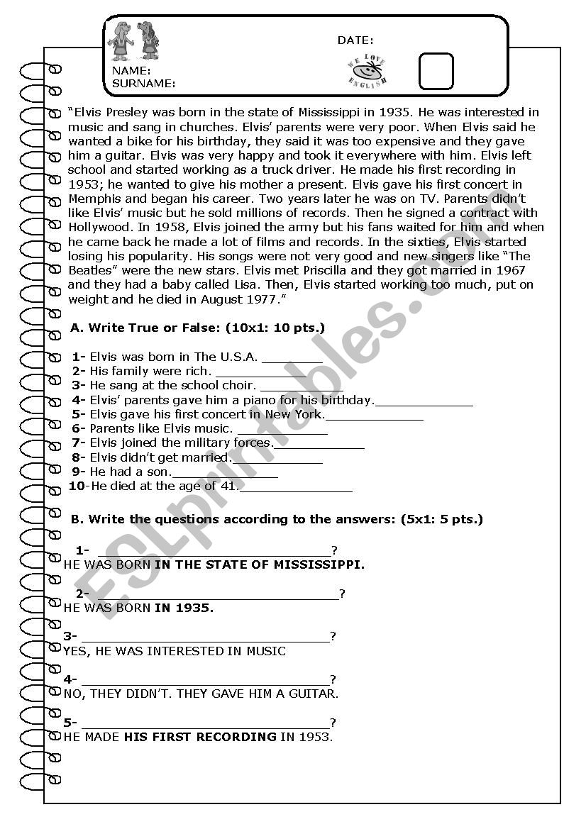 worksheet on past simple&past continuous