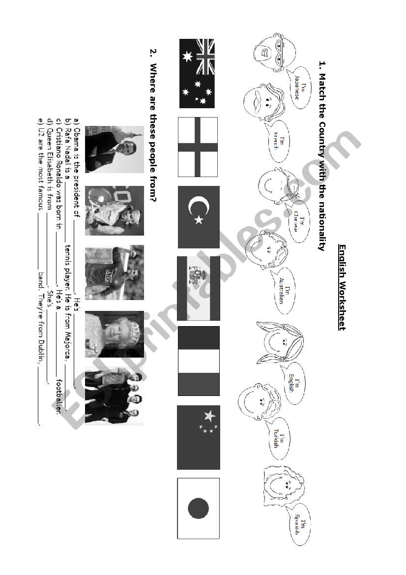 Countries and Nationalities worksheet