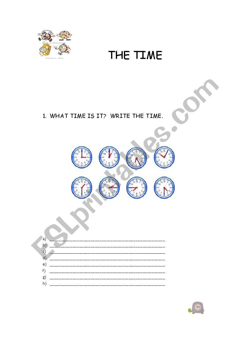The Time worksheet
