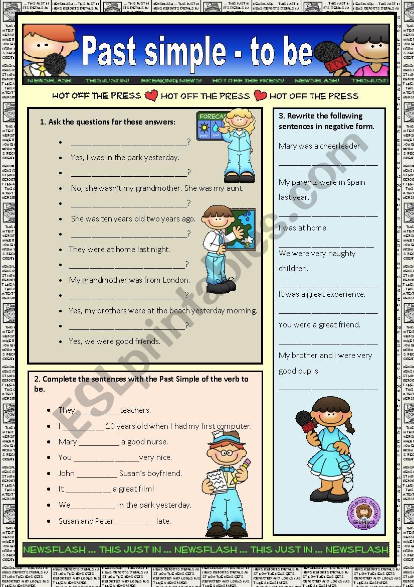 PAST SIMPLE - TO BE worksheet