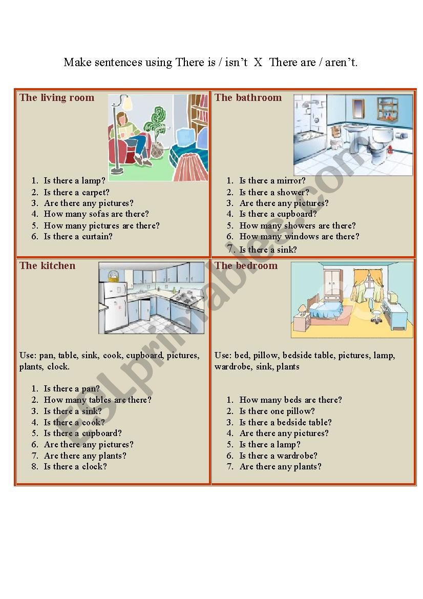 PARTS OF THE HOUSE worksheet