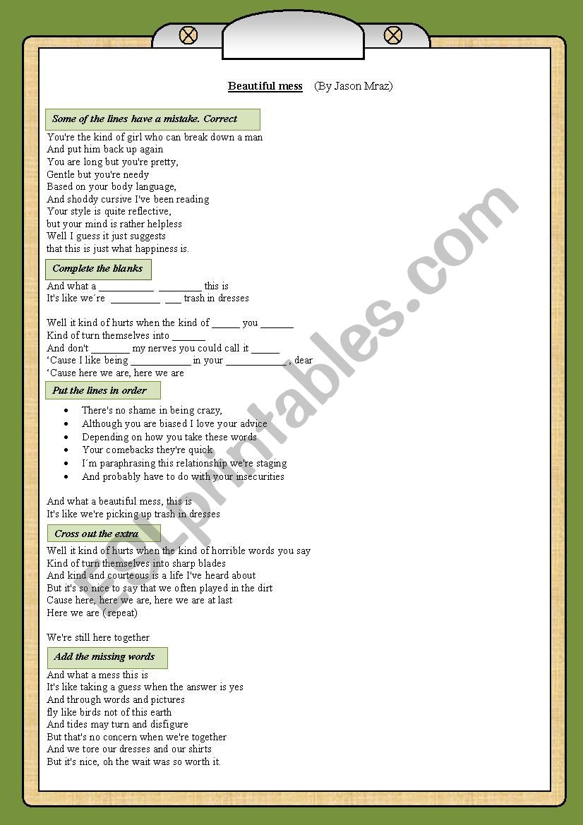 Listening Activity worksheet