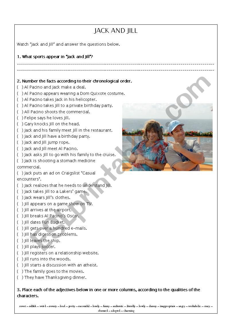 Jack and Jill worksheet