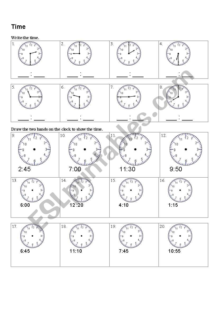 Time worksheet