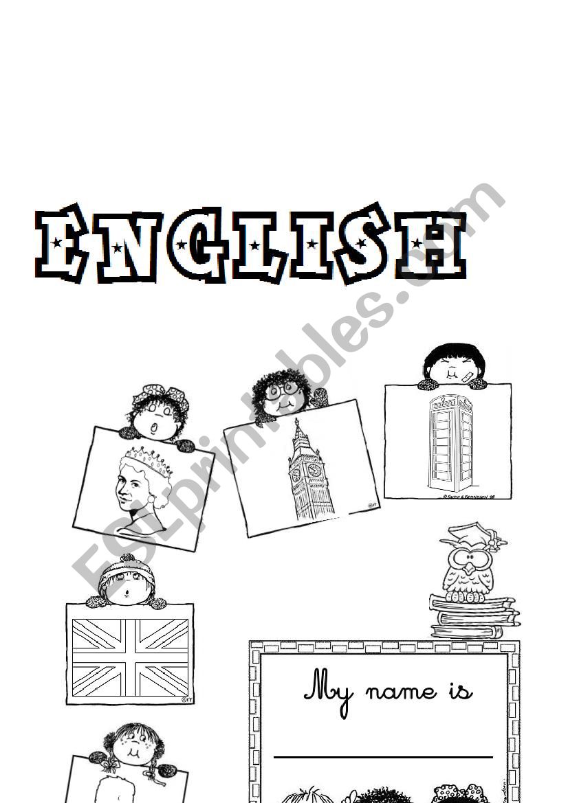 English Portfolio Cover worksheet
