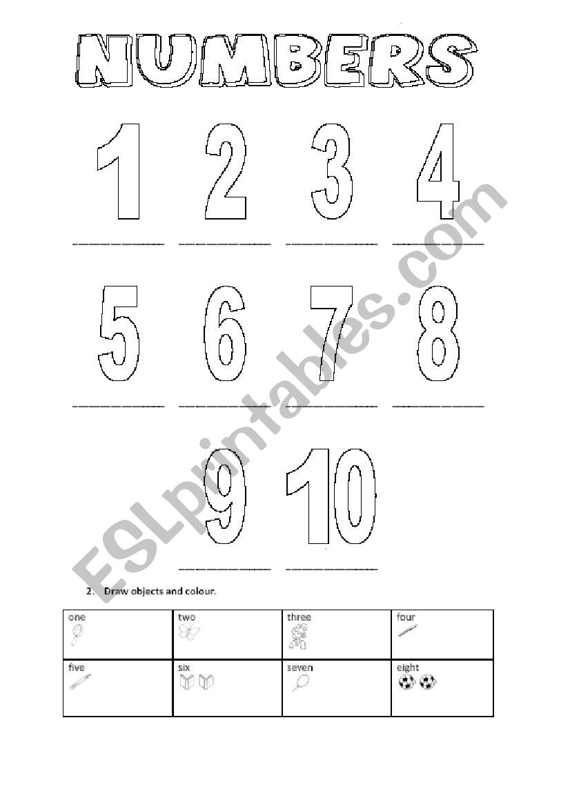 Numbers worksheet