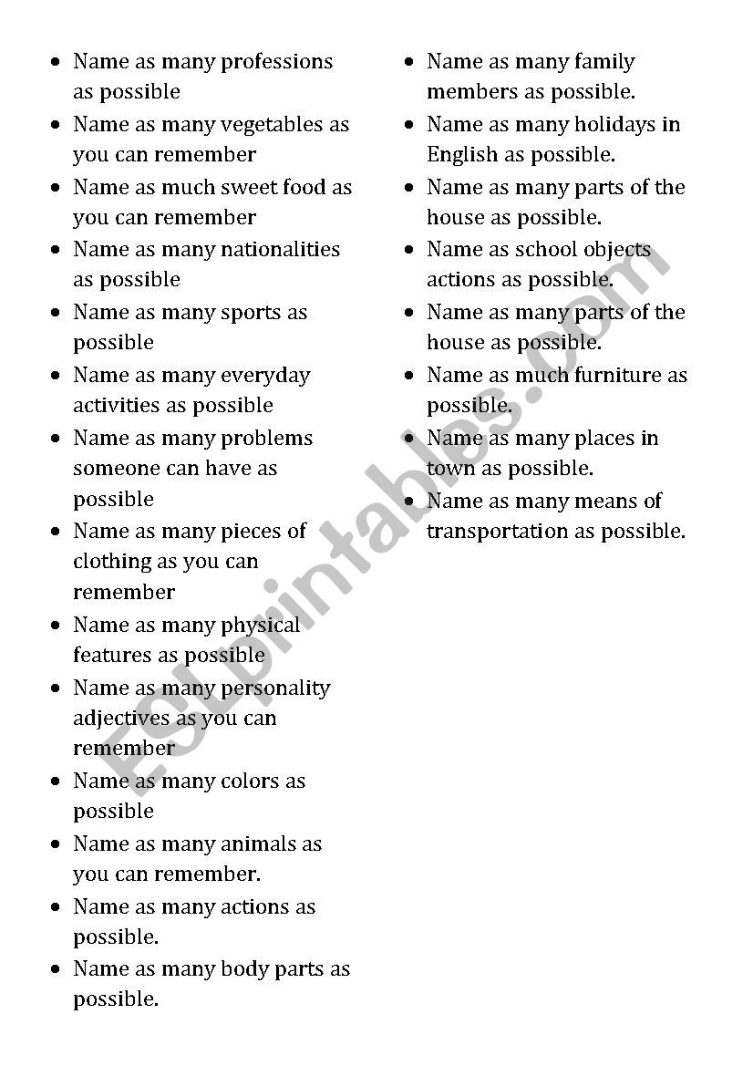 VOCABULARY REVIEW worksheet