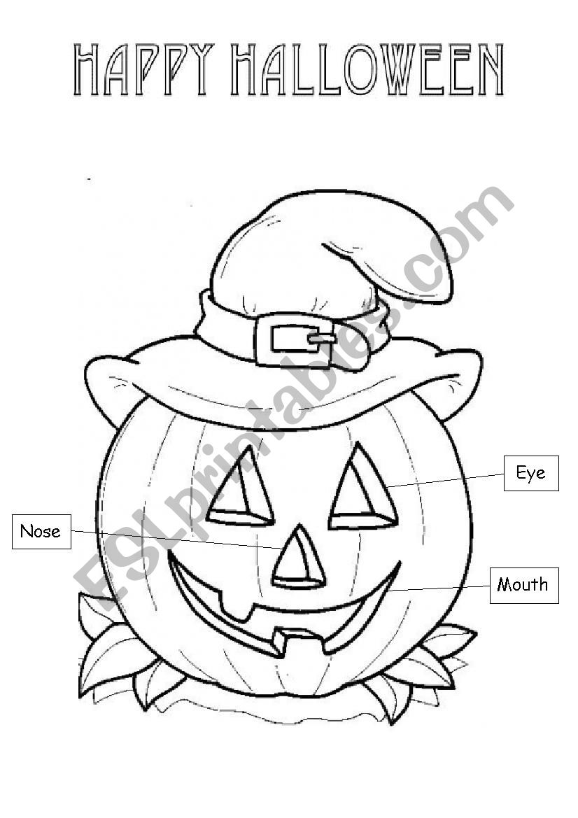 halloween body parts worksheet