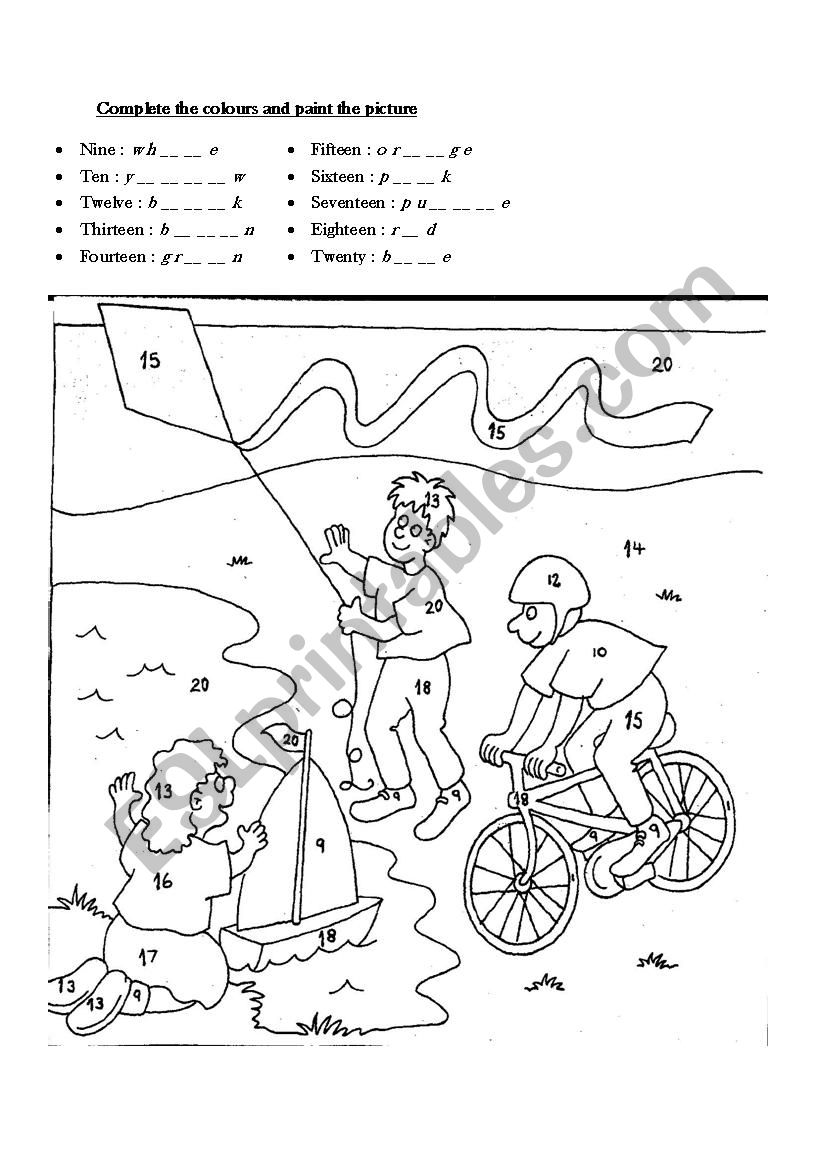 colors worksheet