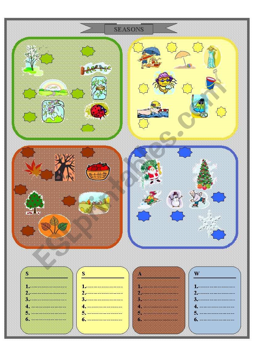 Seasons worksheet