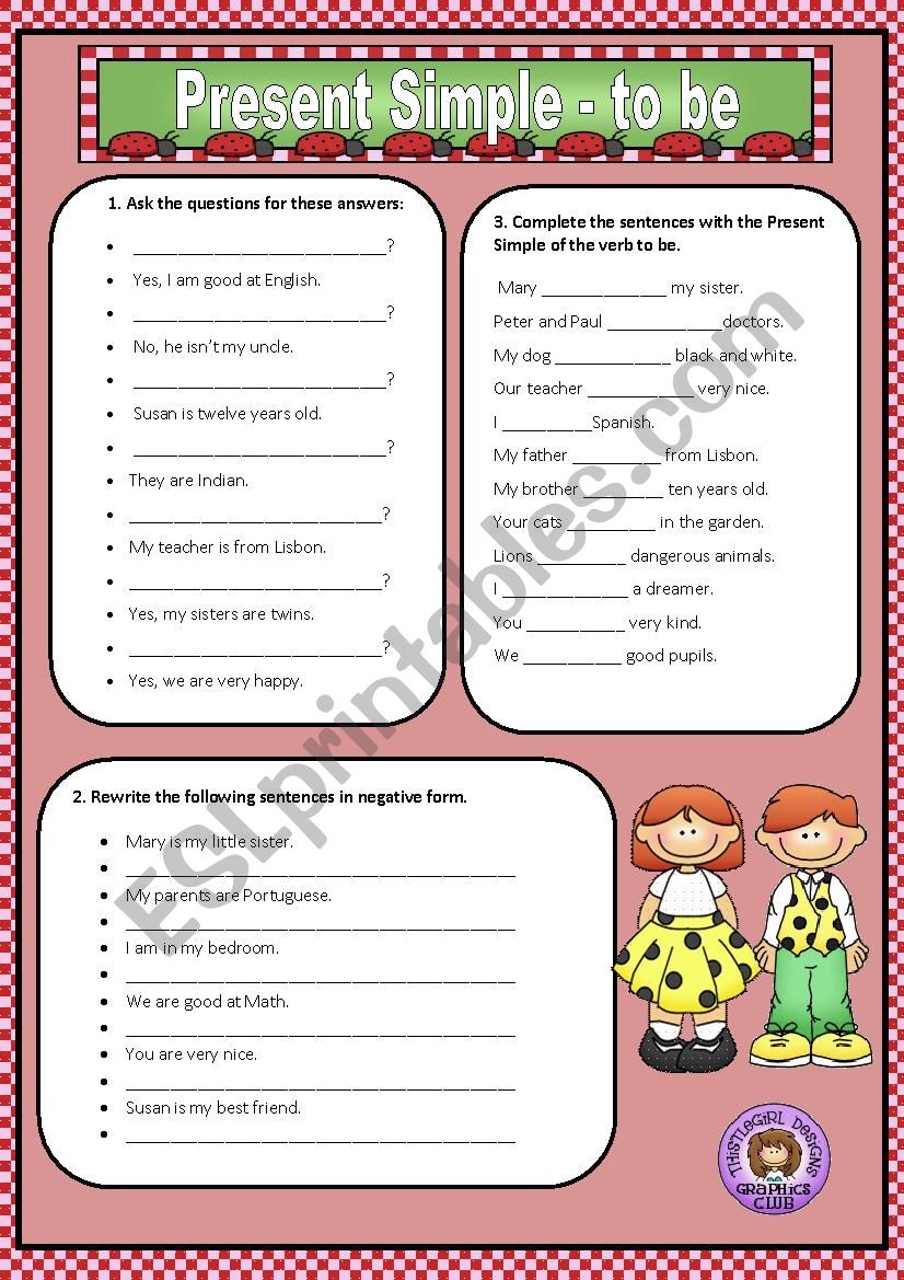 PRESENT SIMPLE - TO BE worksheet