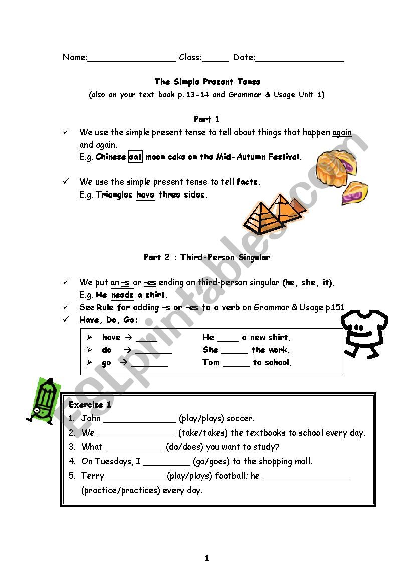 Simple Present Tenses Esl Worksheet By Fannyfan