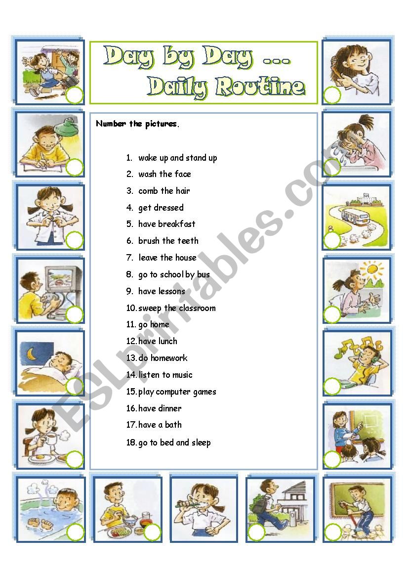 Day by Day ... Daily Routine worksheet