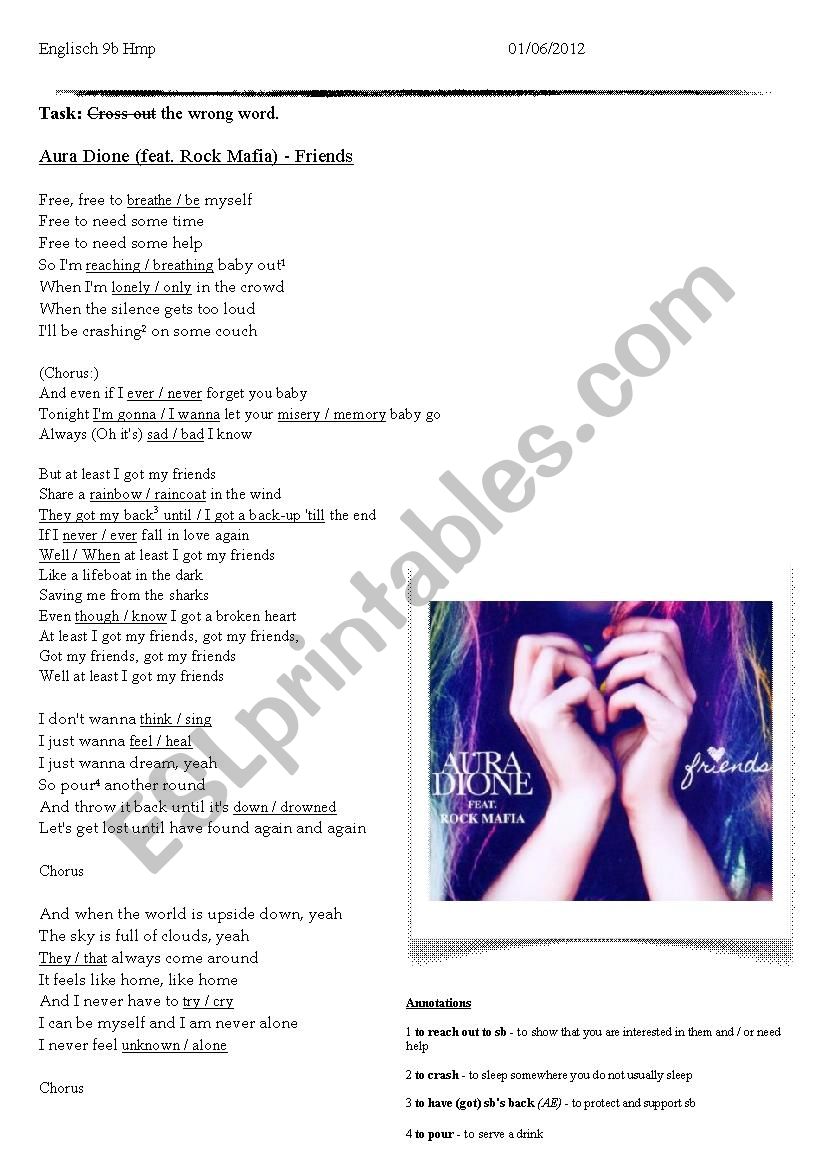 Aura Dione - Friends (Listening Exercise)