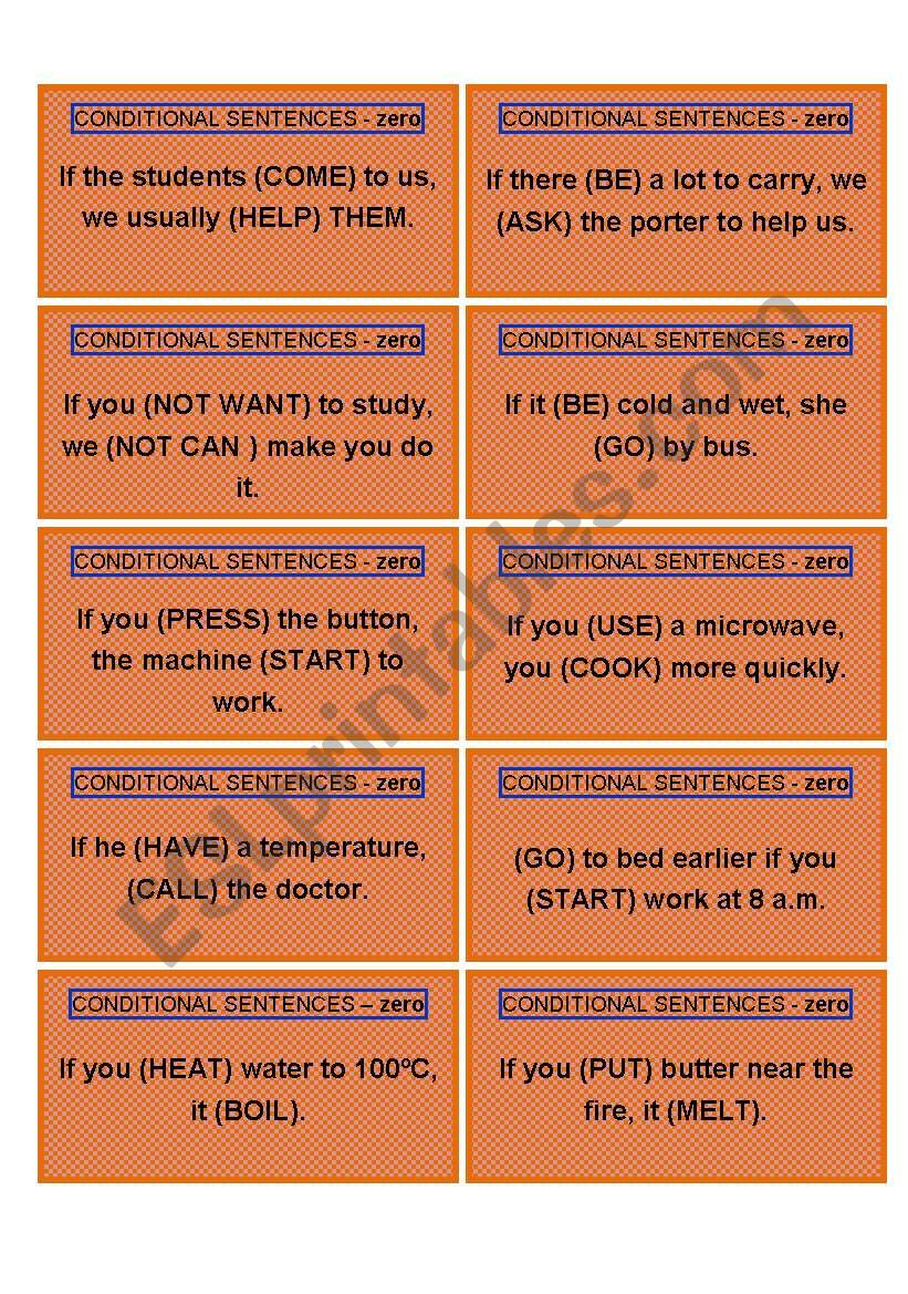 Zero and Third Conditionals worksheet