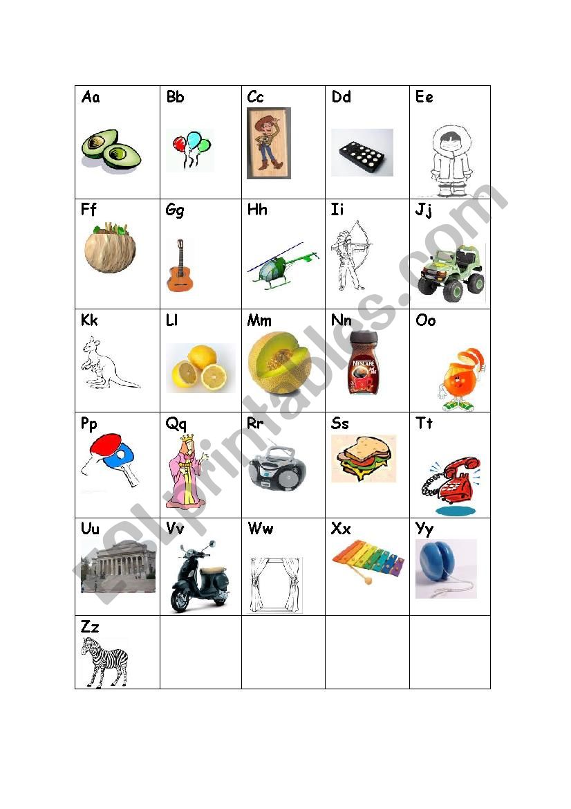 Teaching the a,b,c - cognates worksheet