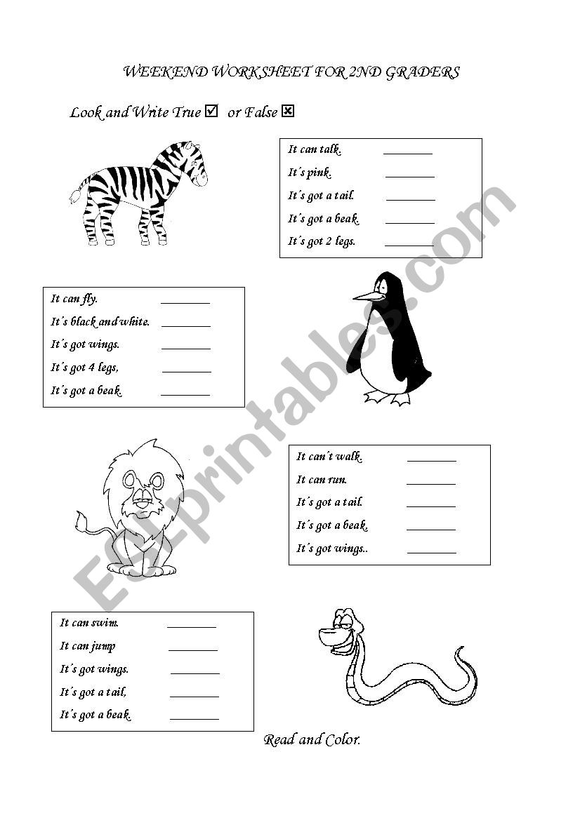 Animals / Can_Cant  worksheet