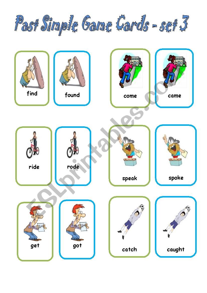 Irregular Verbs - Game Cards / set 3