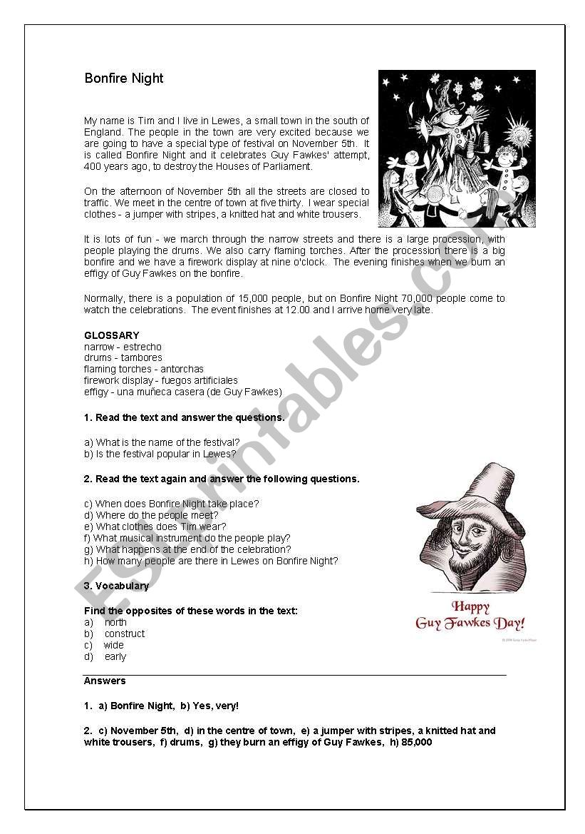 BONFIRE NIGHT worksheet