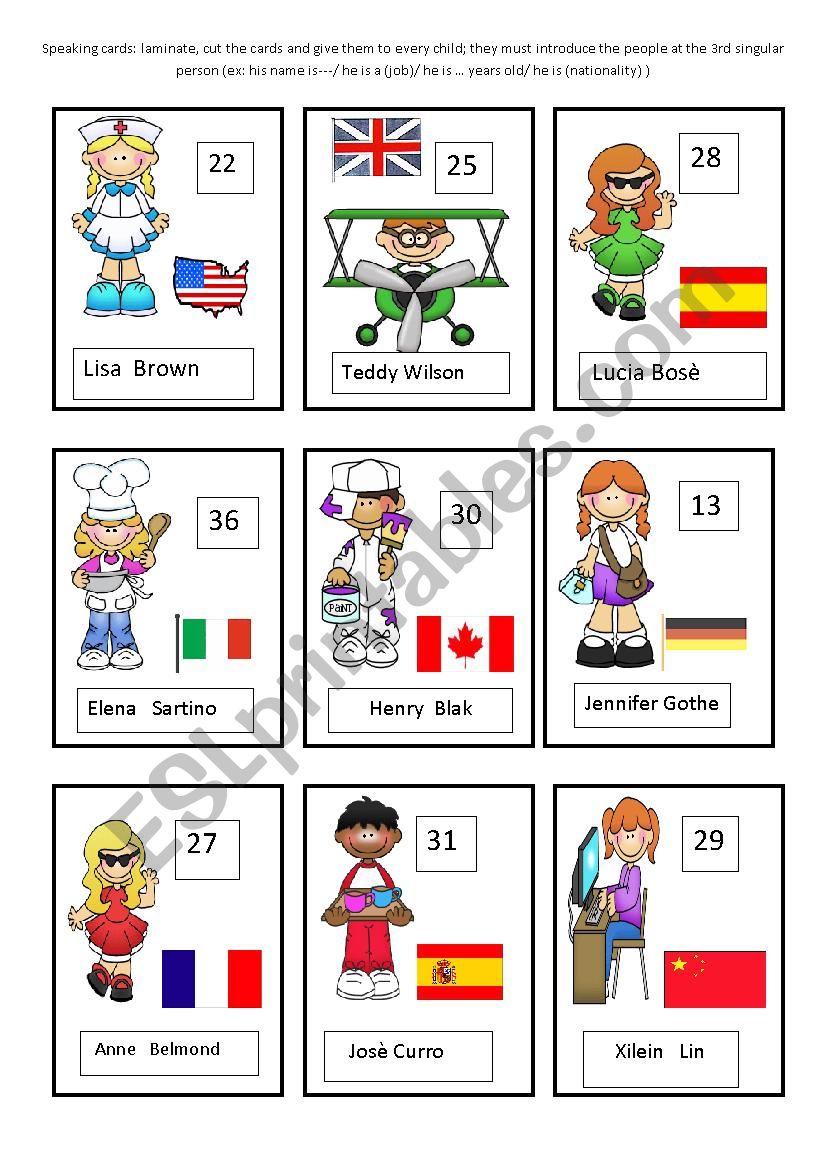 jobs speaking cards part 2 worksheet