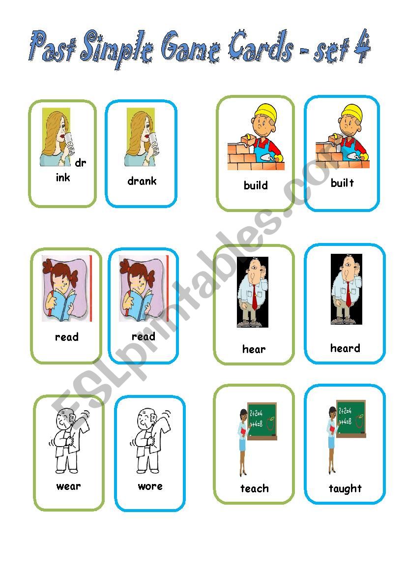 Irregular Verbs - Card Game / set 4