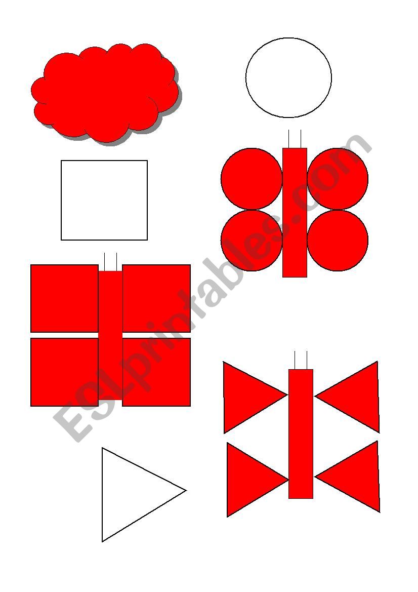 butterflies and shapes - 3 worksheet