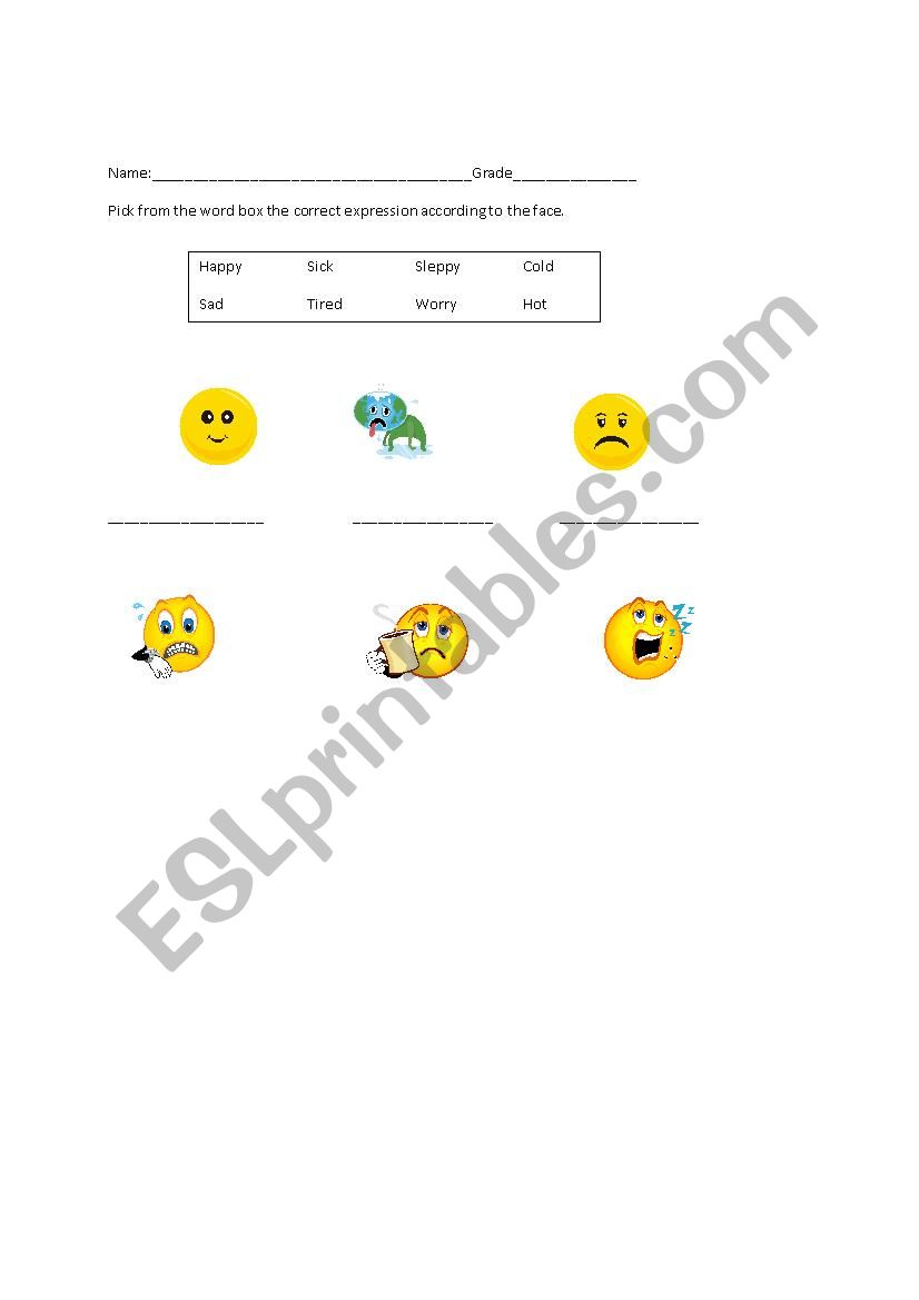 FACES worksheet