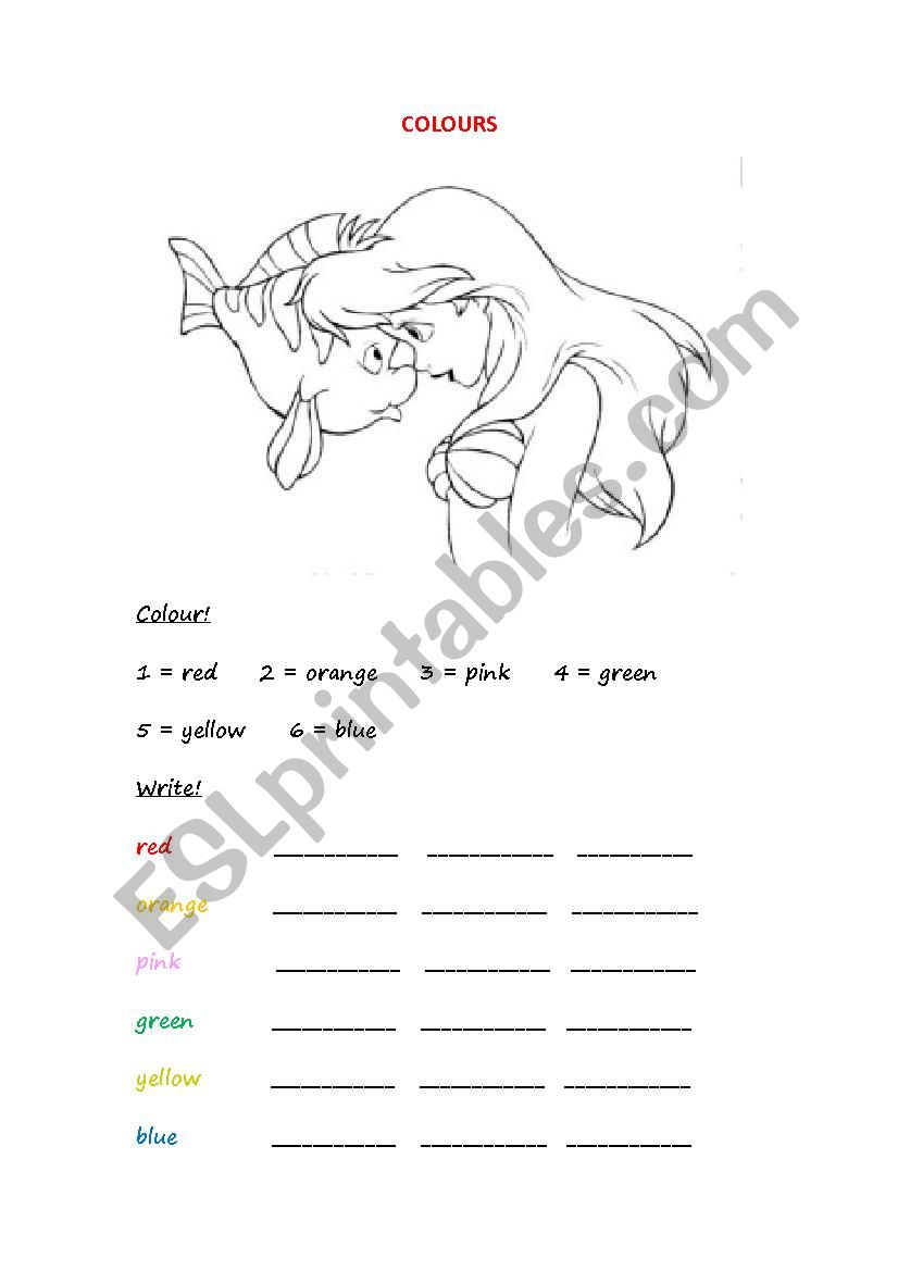 My first colours worksheet