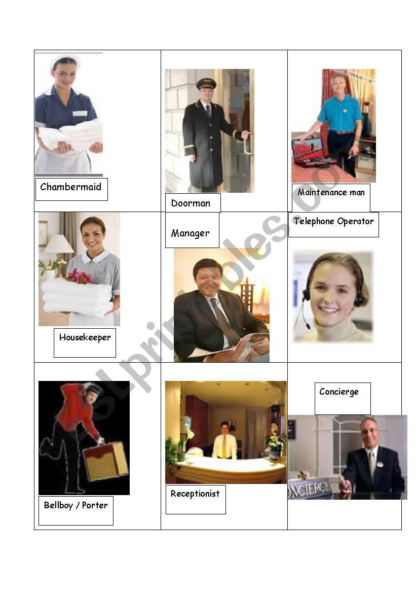 Hotel Jobs  worksheet