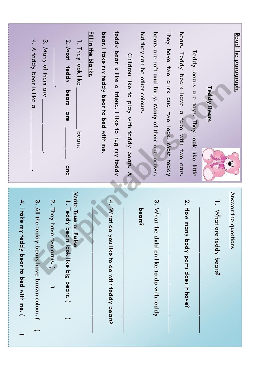 Reading Comprehension worksheet