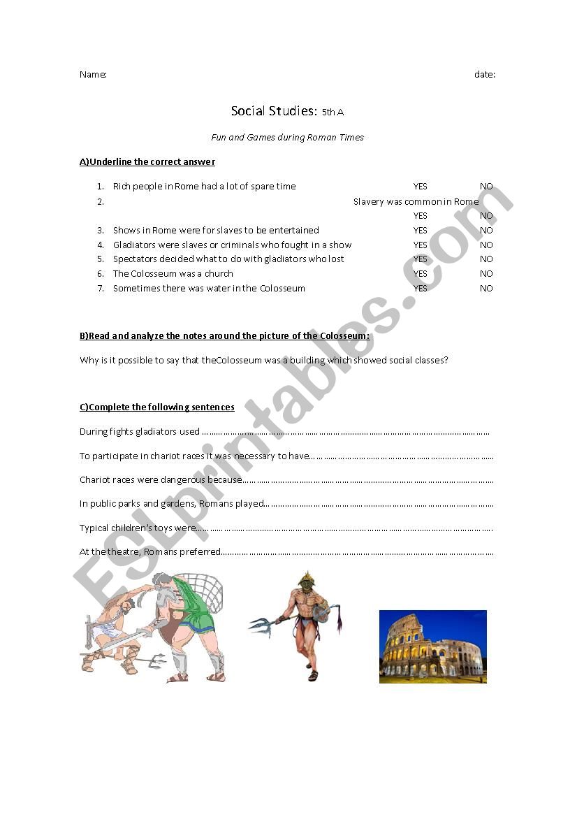 Fun and Games  worksheet