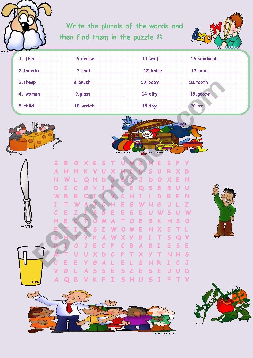 SINGULAR-PLURAL worksheet