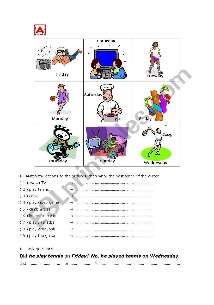 Information gap: Did he ... ? worksheet