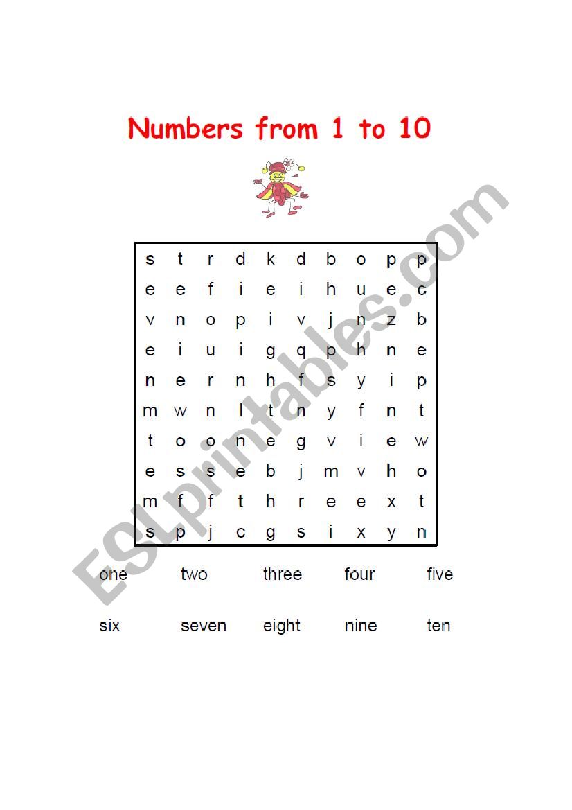 numbers from 1 to 12 worksheet