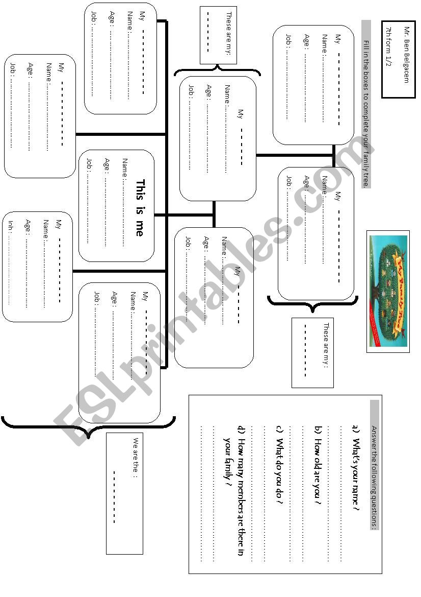 This is my family tree worksheet